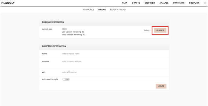 Billing Subscribe to a Plan